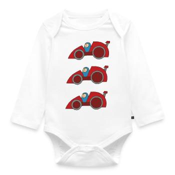autorennen - Baby Bio-Langarm-Body - Weiß - Vorne