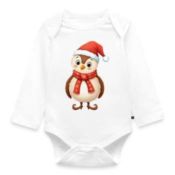 Weihnachtlicher Charakter - Baby Bio-Langarm-Body - Weiß - Vorne