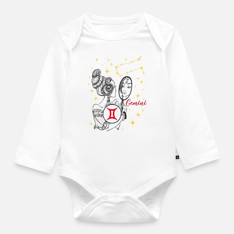 Gemini - Baby Bio-Langarm-Body - Weiß