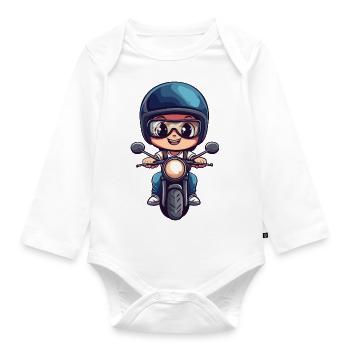 Moto pour enfants Design - Body Bébé bio manches longues - blanc - Devant
