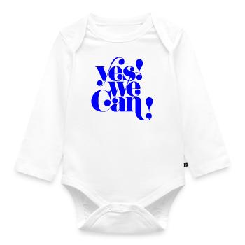 Yes We Can, Citation de la déclaration de motivation - Body Bébé bio manches longues - blanc - Devant
