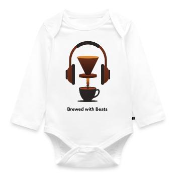 Kaffee Shop Beats - Baby Bio-Langarm-Body - Weiß - Vorne