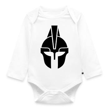 Spartan helmet - Organic Longsleeve Baby Bodysuit - white - Front