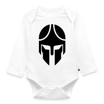 Spartan helmet - Organic Longsleeve Baby Bodysuit - white - Front