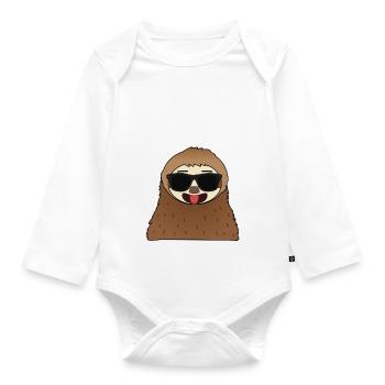 Profi Chiller Faultier - Baby Bio-Langarm-Body - Weiß - Vorne