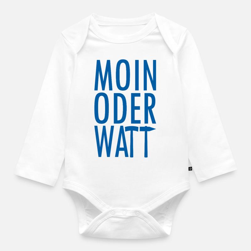 Moin oder Watt Ruhrpott - Baby Bio-Langarm-Body - Weiß