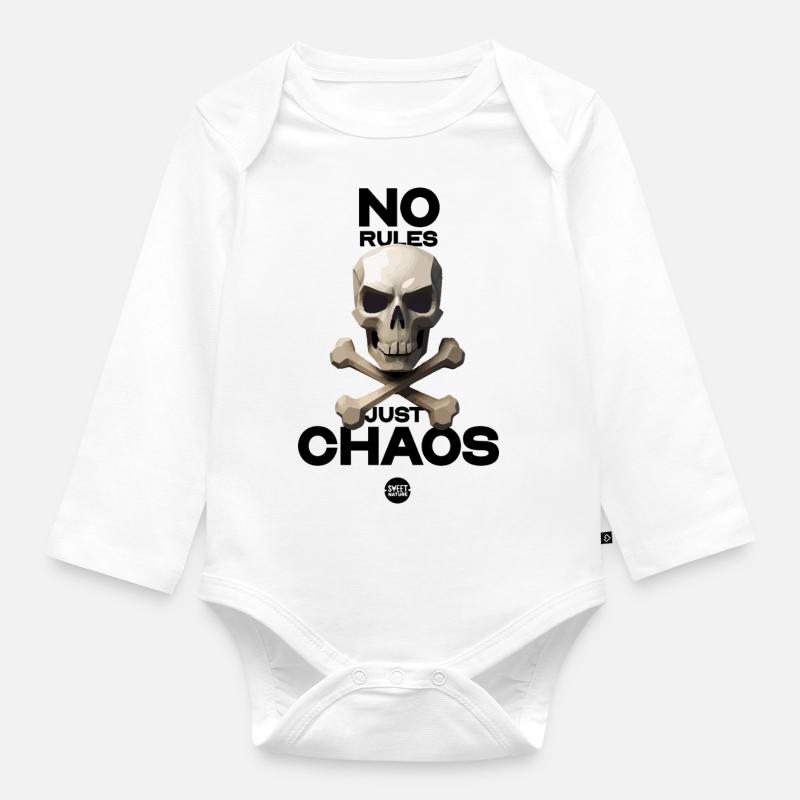 NO RULES - Organic Longsleeve Baby Bodysuit - white