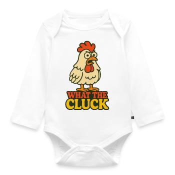 What the Cluck - Organic Longsleeve Baby Bodysuit - white - Front