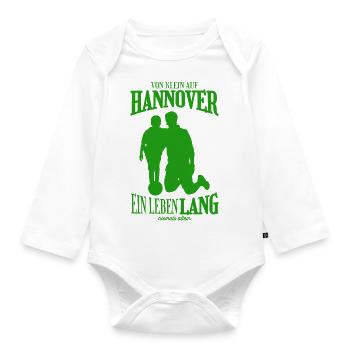 Hannover Fußball Tradition Geschenk - Baby Bio-Langarm-Body - Weiß - Vorne