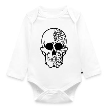 Skull - Organic Longsleeve Baby Bodysuit - white - Front