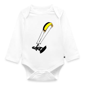 Kitesuf flex - Baby Bio-Langarm-Body - Weiß - Vorne