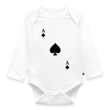 Ace of Spades - Organic Longsleeve Baby Bodysuit - white - Front