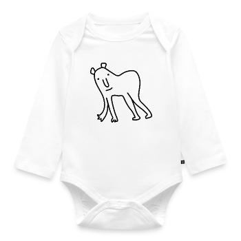 Bébé animal drôle - Body Bébé bio manches longues - blanc - Devant