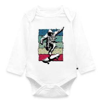 Skate | Skateboarding | Skater - Organic Longsleeve Baby Bodysuit - white - Front