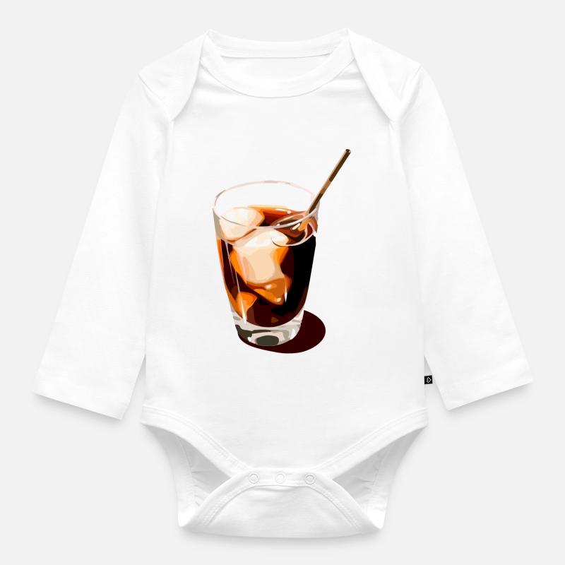 Illustration de boisson au café - Body Bébé bio manches longues - blanc