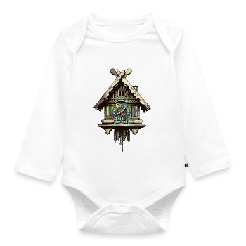 Cuckoo Clock |Typical German Traditional German - Organic Longsleeve Baby Bodysuit - white - Front