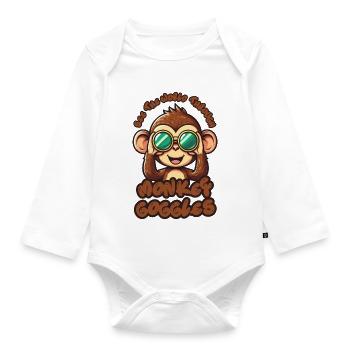 Cute Monkey: Sehen Sie die Welt durch eine Affenbrille! - Baby Bio-Langarm-Body - Weiß - Vorne