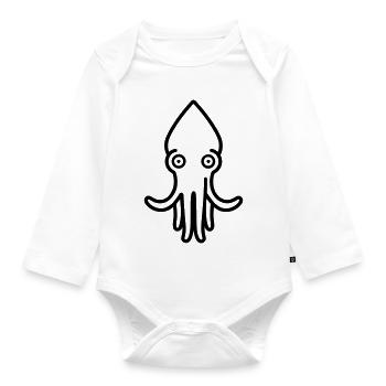 squid - Organic Longsleeve Baby Bodysuit - white - Front