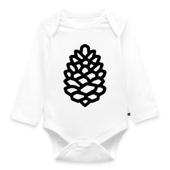 Pine Cone - Organic Longsleeve Baby Bodysuit - white - Front