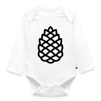 Pine Cone - Organic Longsleeve Baby Bodysuit - white - Front