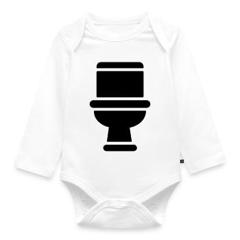 toilette - Body Bébé bio manches longues - blanc - Devant
