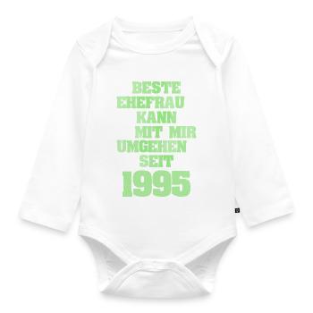 Ehe 1995 - Baby Bio-Langarm-Body - Weiß - Vorne