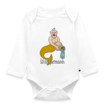 Sternzeichen Wassermann mit einem Krug - Baby Bio-Langarm-Body - Weiß - Vorne