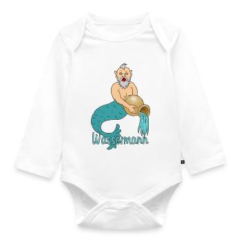 Wassermann Sternzeichen - Baby Bio-Langarm-Body - Weiß - Vorne