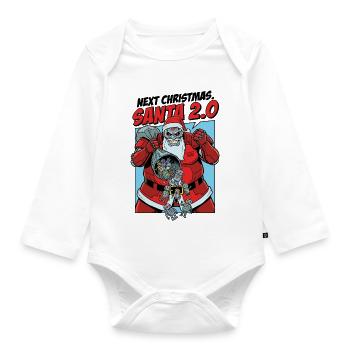 Santa 2.0 Cyborg - Organic Longsleeve Baby Bodysuit - white - Front