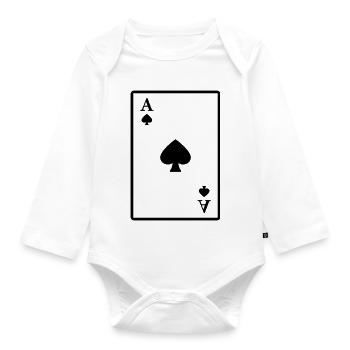 Ace of spades - Organic Longsleeve Baby Bodysuit - white - Front