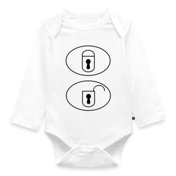 Car Remote Control Buttons - Organic Longsleeve Baby Bodysuit - white - Front