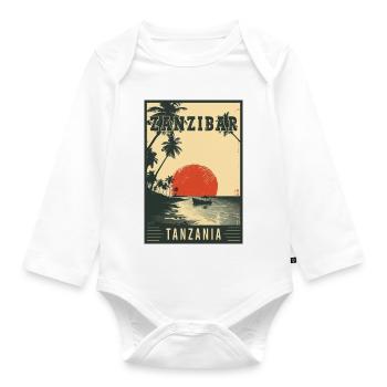 Discover Tropical Zanzibar in Tanzania - Organic Longsleeve Baby Bodysuit - white - Front