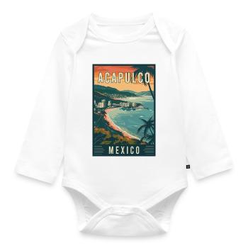 Découvrez Acapulco au Mexique Art de voyage tropical - Body Bébé bio manches longues - blanc - Devant