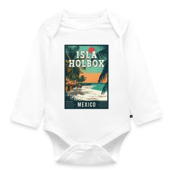 Vivez le paradis sur l’île Holbox au Mexique - Body Bébé bio manches longues - blanc - Devant
