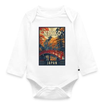 Discover Tranquility of Nikko in Japan - Organic Longsleeve Baby Bodysuit - white - Front
