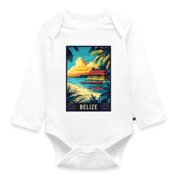 Découvrez le paradis tropical du Belize - Body Bébé bio manches longues - blanc - Devant