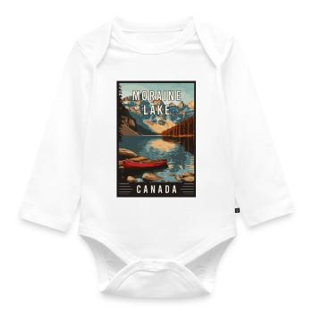Découvrez le lac Moraine, Canada, parc national de Banff - Body Bébé bio manches longues - blanc - Devant
