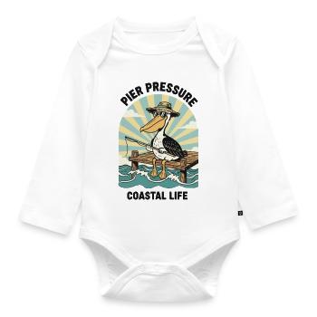 Pelican Fisherman Pier Pressure Coastal - Organic Longsleeve Baby Bodysuit - white - Front