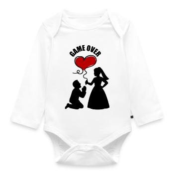 Brautpaar Ehepaar Hochzeit - Baby Bio-Langarm-Body - Weiß - Vorne