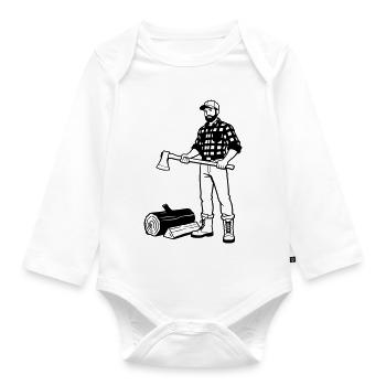 lumberjack - Organic Longsleeve Baby Bodysuit - white - Front