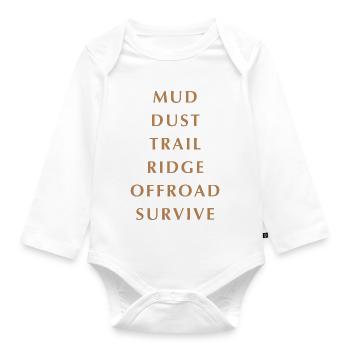 Shoulder writing - Organic Longsleeve Baby Bodysuit - white - Front