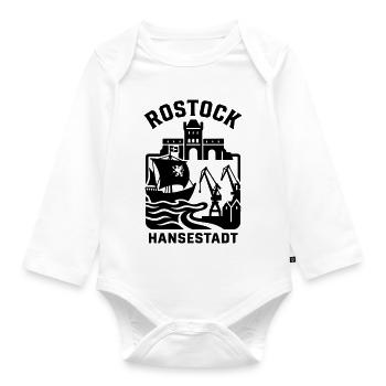 Rostock Hansestadt - Baby Bio-Langarm-Body - Weiß - Vorne