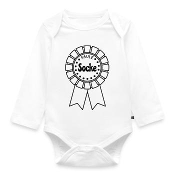 Faule Socke - Baby Bio-Langarm-Body - Weiß - Vorne