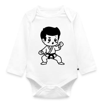 Children's Karate - Organic Longsleeve Baby Bodysuit - white - Front