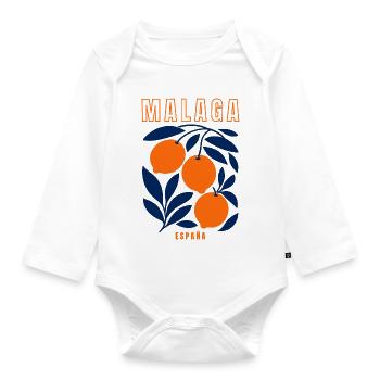 Malaga Spanien Orangen  - Baby Bio-Langarm-Body - Weiß - Vorne