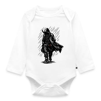 Shadowhunter in a Rain Cloak - Organic Longsleeve Baby Bodysuit - white - Front