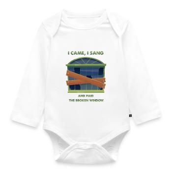 I came, I sang: broken window - Organic Longsleeve Baby Bodysuit - white - Front