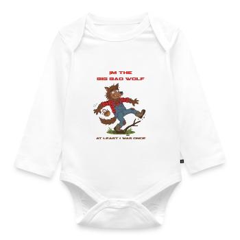 Big Bad Wolf Clumsy - Funny Werewolf T-Shirt - Organic Longsleeve Baby Bodysuit - white - Front