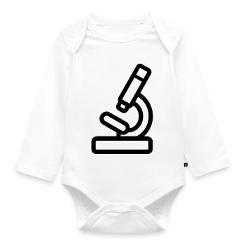 Mikroskop - Baby Bio-Langarm-Body - Weiß - Vorne