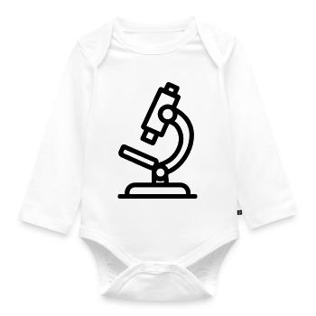 Mikroskop - Baby Bio-Langarm-Body - Weiß - Vorne
